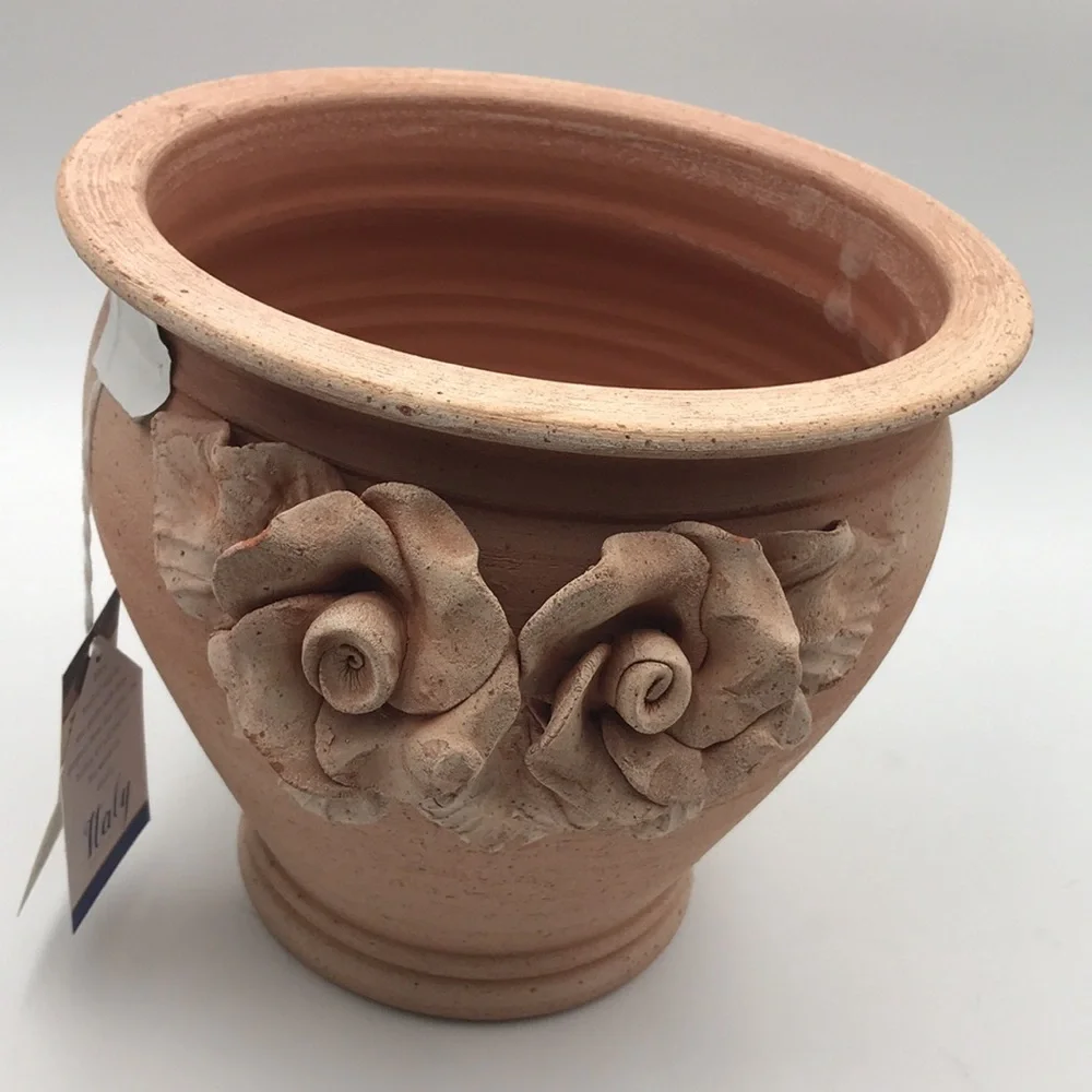 DIMA Terrecotte Rose Motif Terracotta Planter